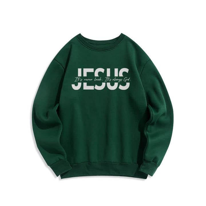 Christianartworkshop Felpa girocollo oversize con fodera in pile e scritta "Jesus Statement" - Verde - 2XL - image 5