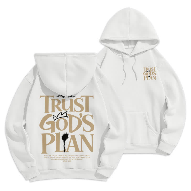 Christianartworkshop Affidati al piano di Dio, felpa con cappuccio streetwear marrone - Bianco - 2XL - image 3