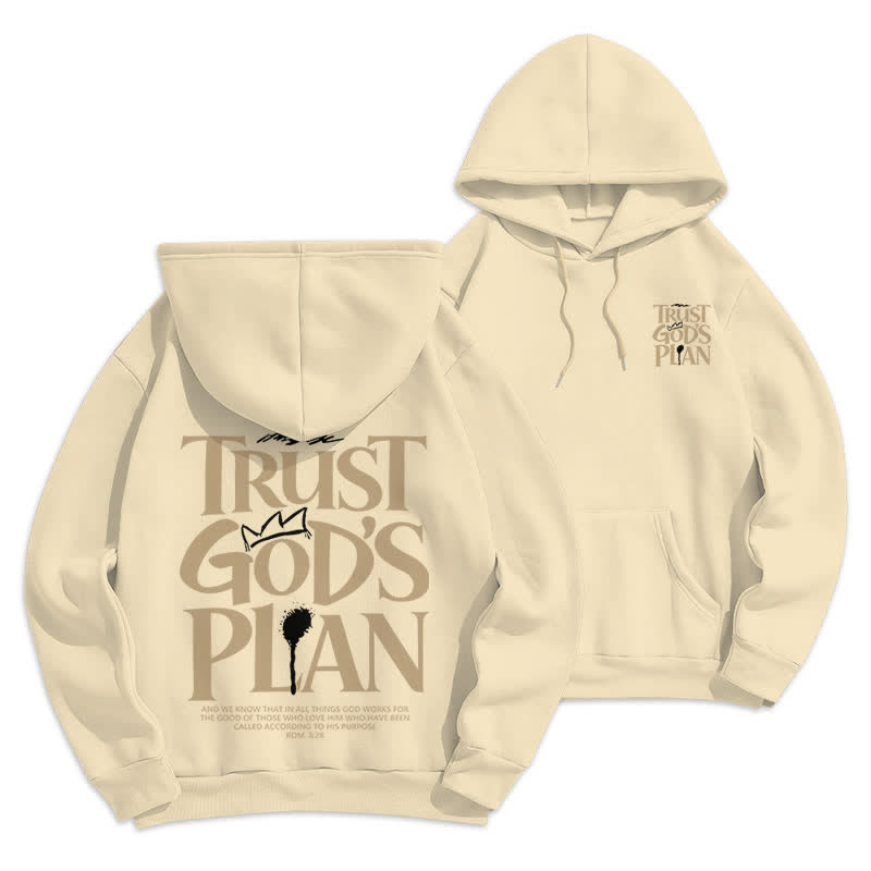 Christianartworkshop Affidati al piano di Dio, felpa con cappuccio streetwear marrone - Beige - 2XL - image 12