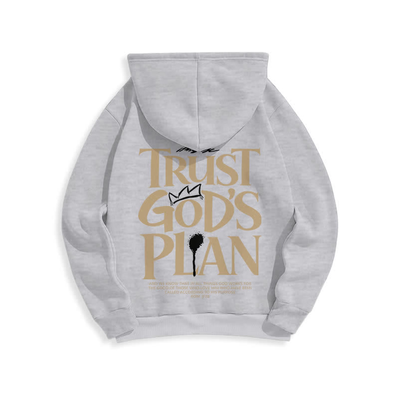 Christianartworkshop Affidati al piano di Dio, felpa con cappuccio streetwear marrone - image 10