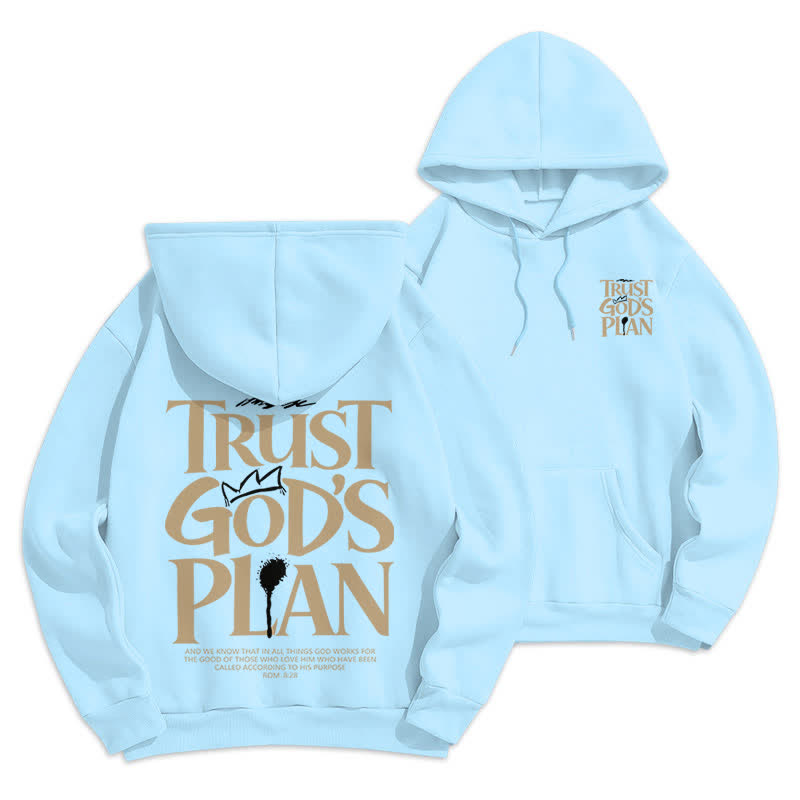 Christianartworkshop Affidati al piano di Dio, felpa con cappuccio streetwear marrone - Blu - 2XL - image 18