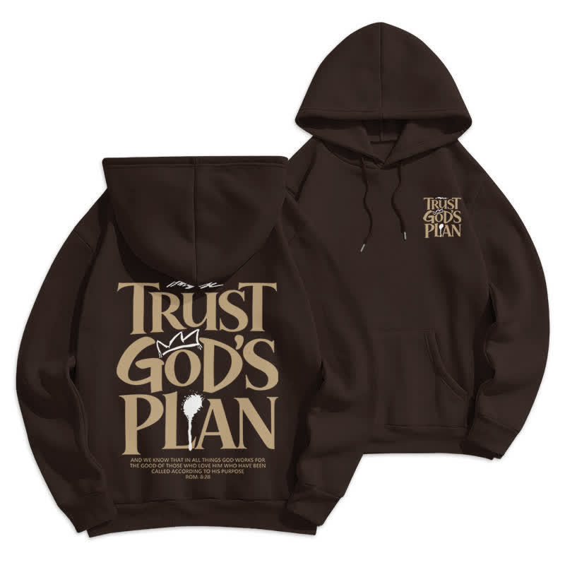 Christianartworkshop Affidati al piano di Dio, felpa con cappuccio streetwear marrone - Marrone - 2XL - image 0