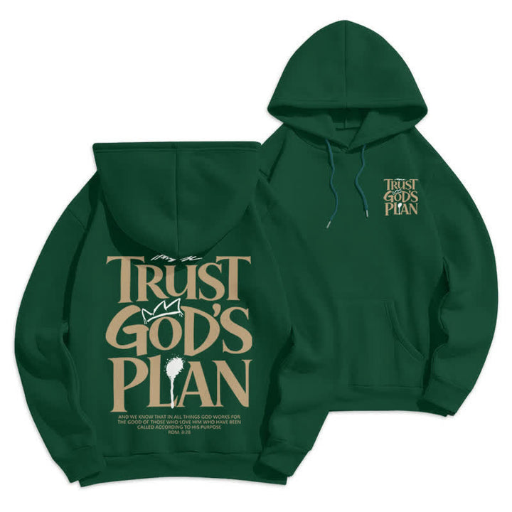 Christianartworkshop Affidati al piano di Dio, felpa con cappuccio streetwear marrone - Verde - 2XL - image 21