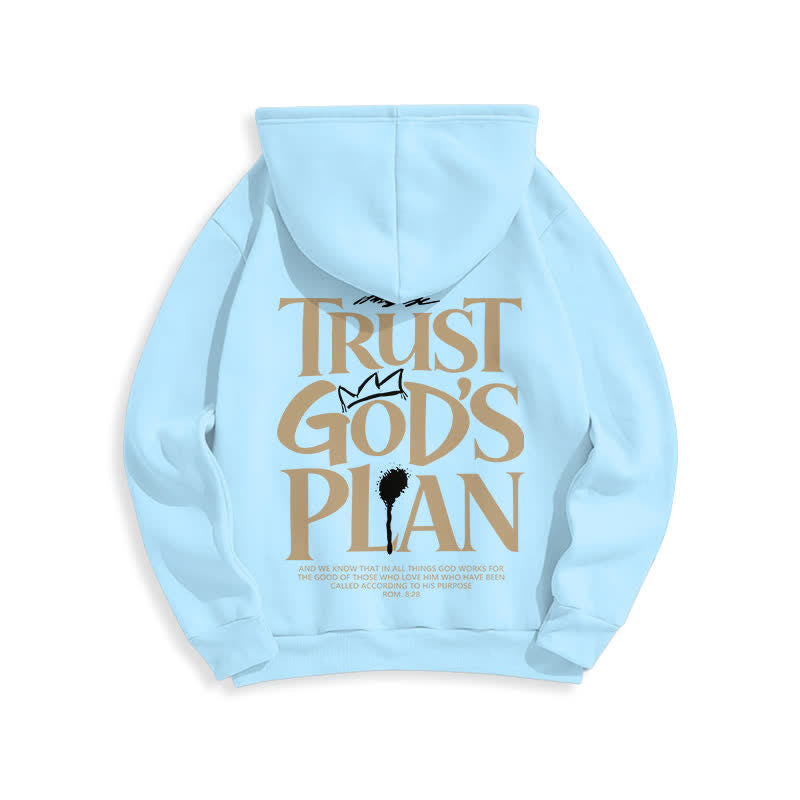 Christianartworkshop Affidati al piano di Dio, felpa con cappuccio streetwear marrone - image 19