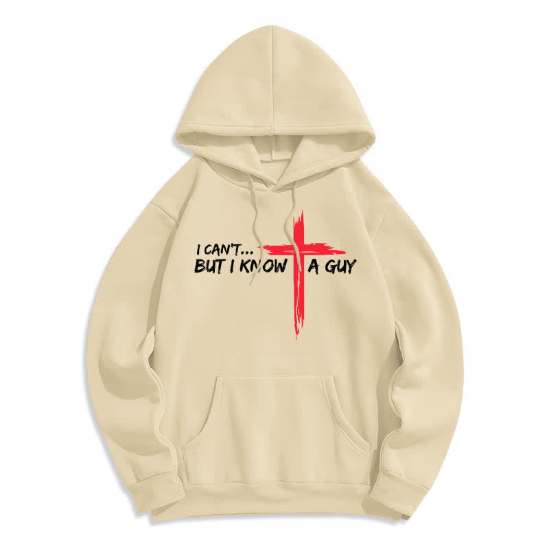 Christianartworkshop Non posso, ma conosco un ragazzo con la felpa con cappuccio a croce - Beige - 2XL - image 7