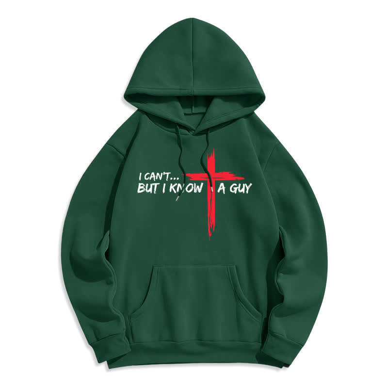 Christianartworkshop Non posso, ma conosco un ragazzo con la felpa con cappuccio a croce - Verde - 2XL - image 0