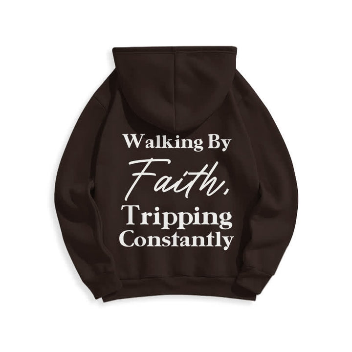 Christianartworkshop Felpa con cappuccio oversize in pile Walking By Faith - image 4