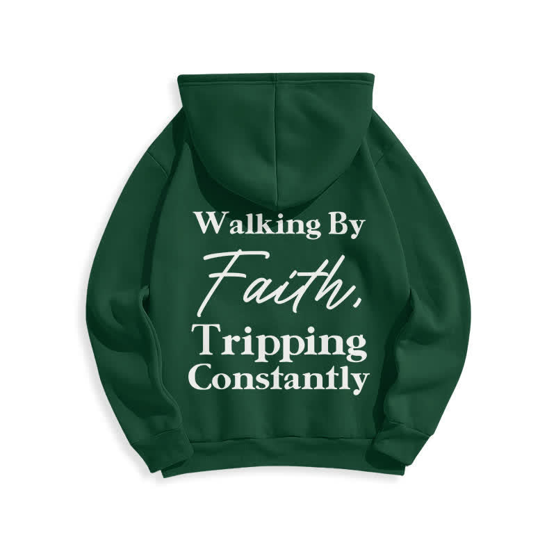 Christianartworkshop Felpa con cappuccio oversize in pile Walking By Faith - image 10