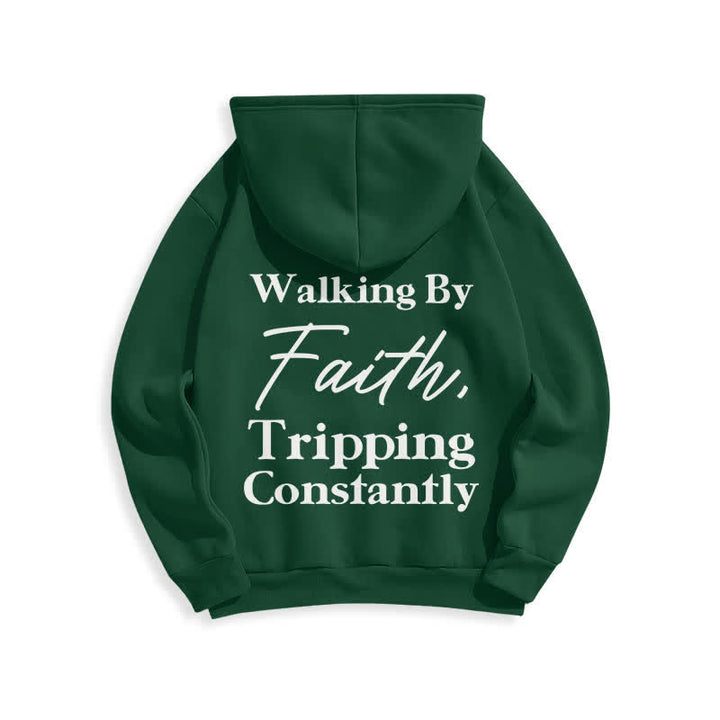Christianartworkshop Felpa con cappuccio oversize in pile Walking By Faith - image 10