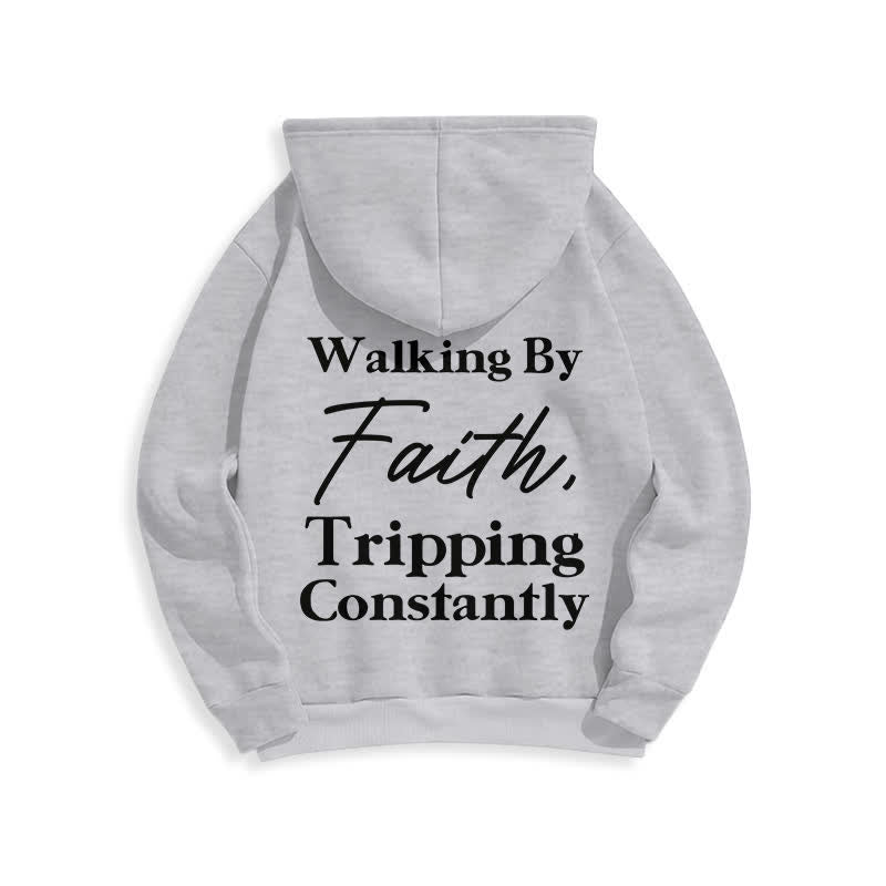 Christianartworkshop Felpa con cappuccio oversize in pile Walking By Faith - image 13