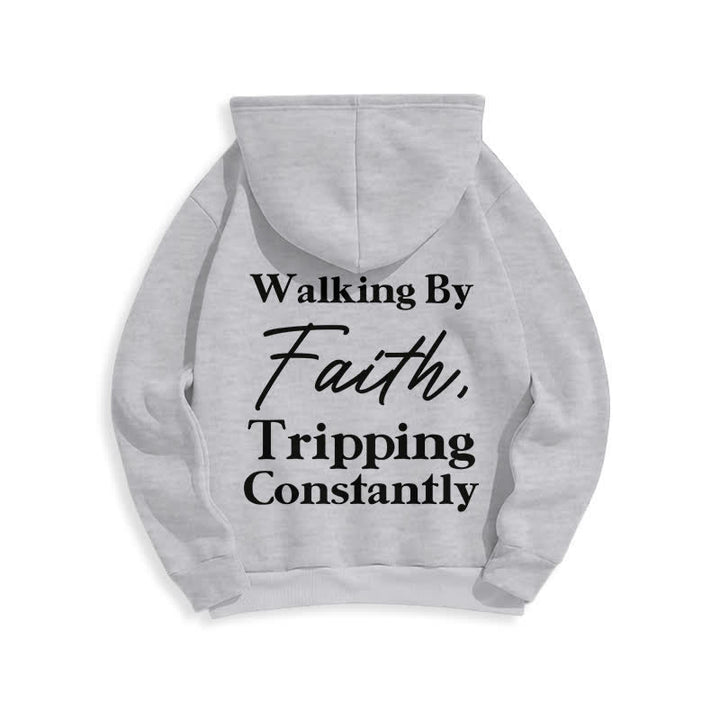 Christianartworkshop Felpa con cappuccio oversize in pile Walking By Faith - image 13