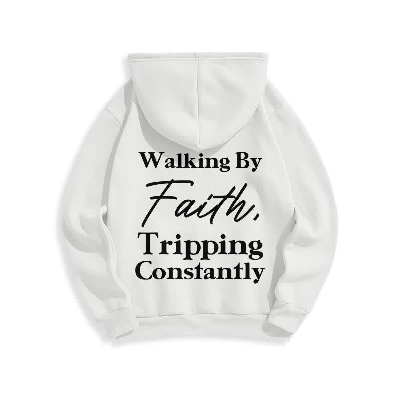Christianartworkshop Felpa con cappuccio oversize in pile Walking By Faith - image 16