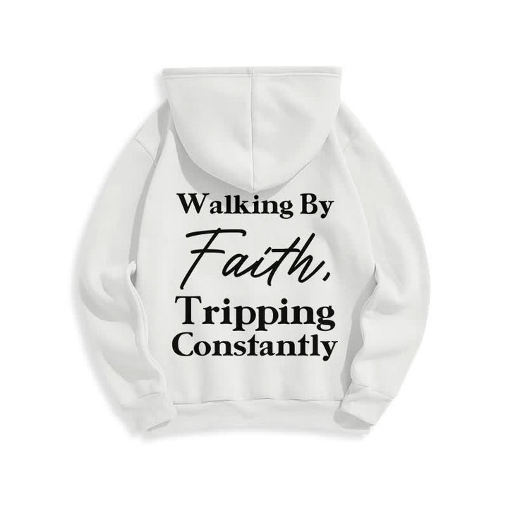 Christianartworkshop Felpa con cappuccio oversize in pile Walking By Faith - image 16