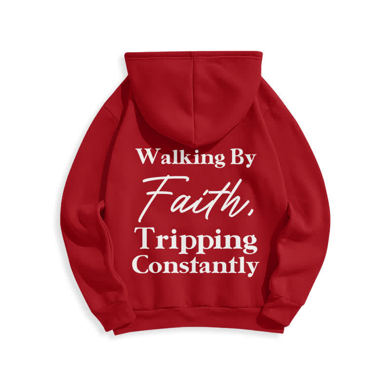 Christianartworkshop Felpa con cappuccio oversize in pile Walking By Faith - image 19