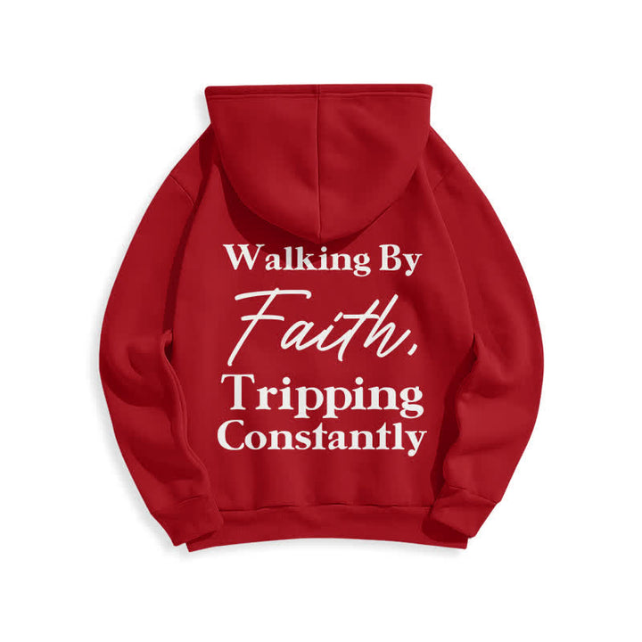 Christianartworkshop Felpa con cappuccio oversize in pile Walking By Faith - image 19