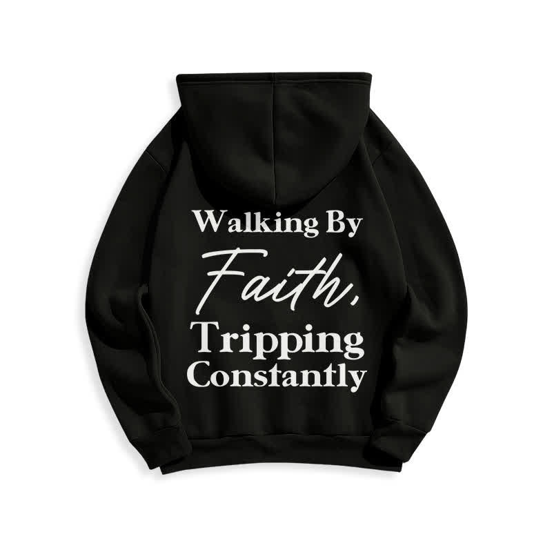Christianartworkshop Felpa con cappuccio oversize in pile Walking By Faith - image 1