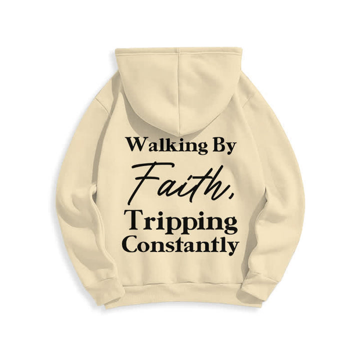 Christianartworkshop Felpa con cappuccio oversize in pile Walking By Faith - image 7