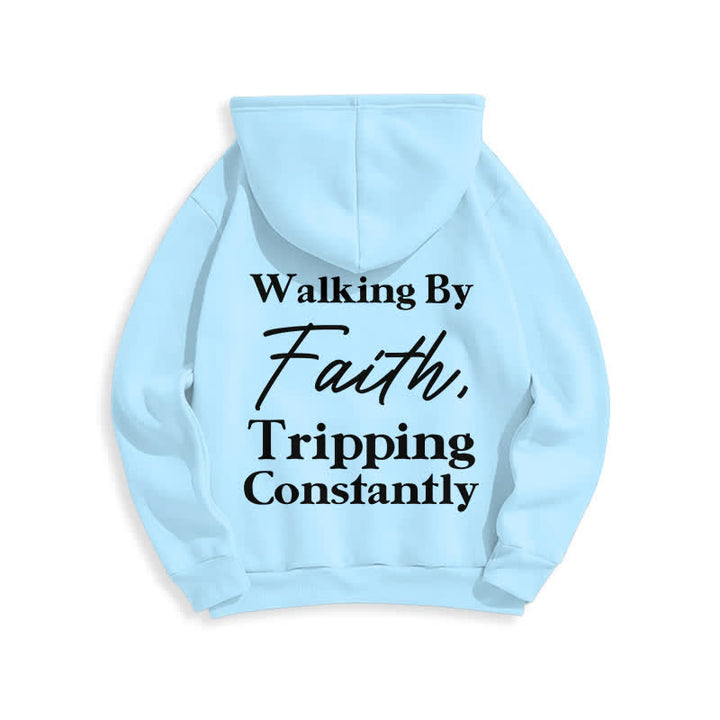 Christianartworkshop Felpa con cappuccio oversize in pile Walking By Faith - image 22