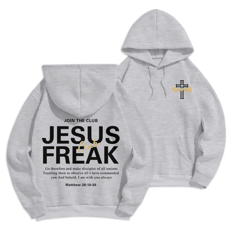 Christianartworkshop Felpa con cappuccio oversize Jesus Freak Saved in pile - Grigio - 2XL - image 21