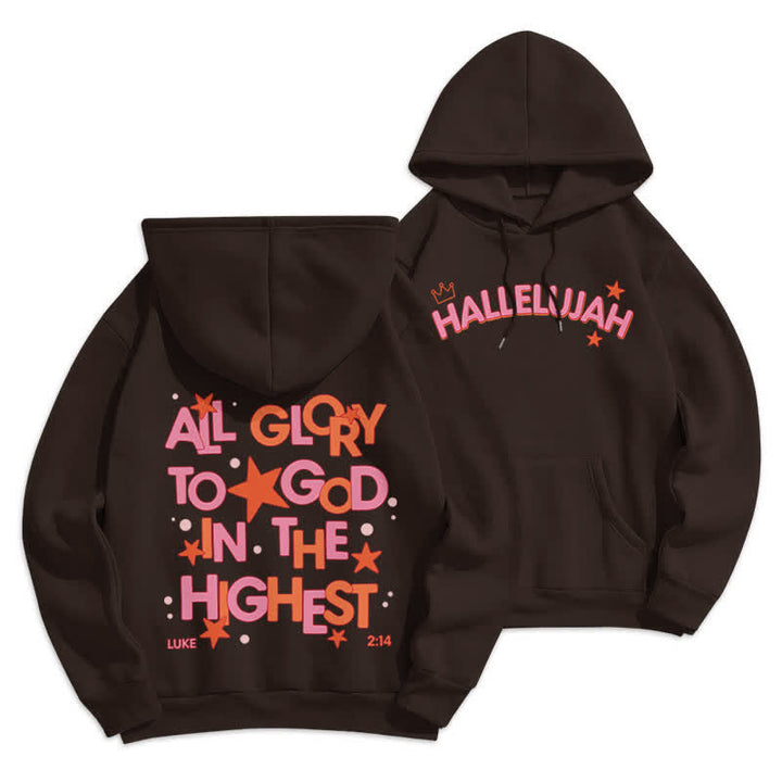 Christianartworkshop Felpa con cappuccio in pile Hallelujah Crowned Stars - Marrone - 2XL - image 12