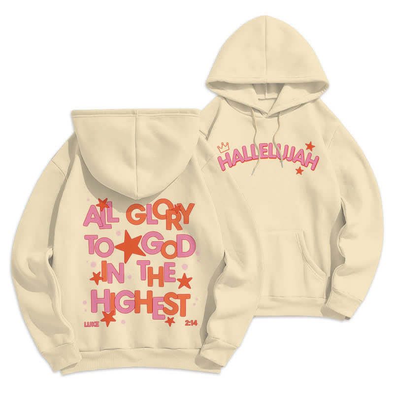 Christianartworkshop Felpa con cappuccio in pile Hallelujah Crowned Stars - Beige - 2XL - image 18