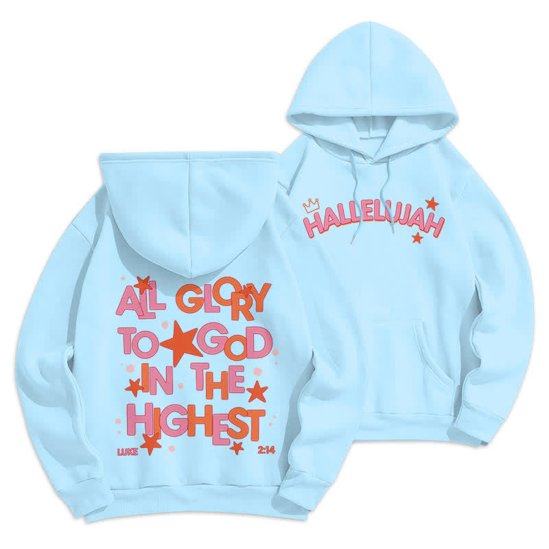 Christianartworkshop Felpa con cappuccio in pile Hallelujah Crowned Stars - Blu - 2XL - image 21