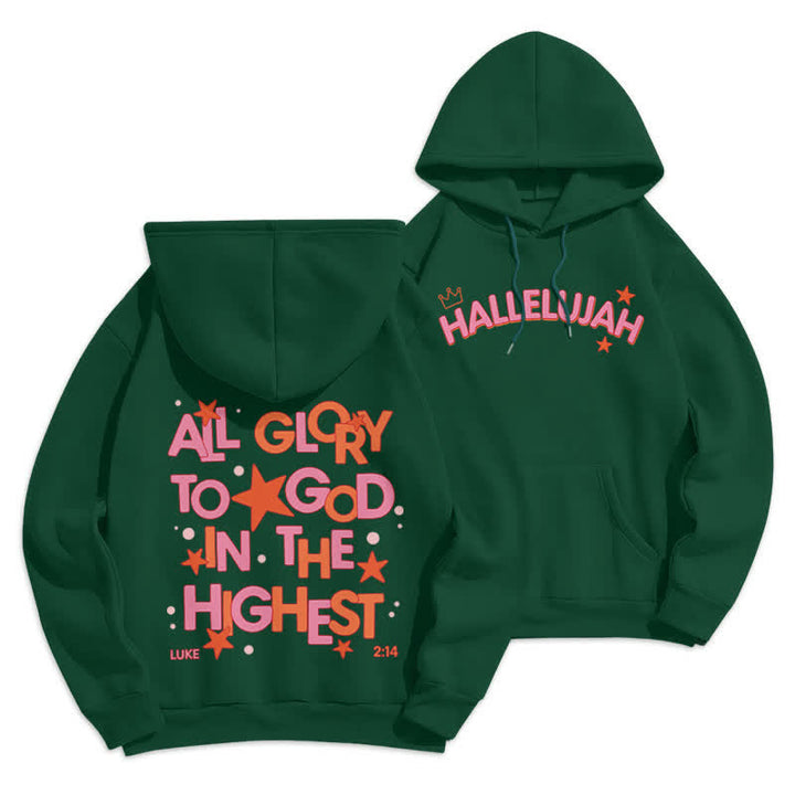 Christianartworkshop Felpa con cappuccio in pile Hallelujah Crowned Stars - Verde - 2XL - image 15