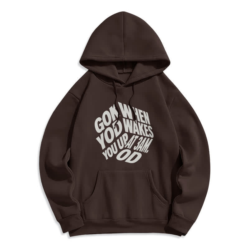 Christianartworkshop Felpa con cappuccio foderata in pile con graffiti "Child Of God" - Marrone - 2XL - image 0