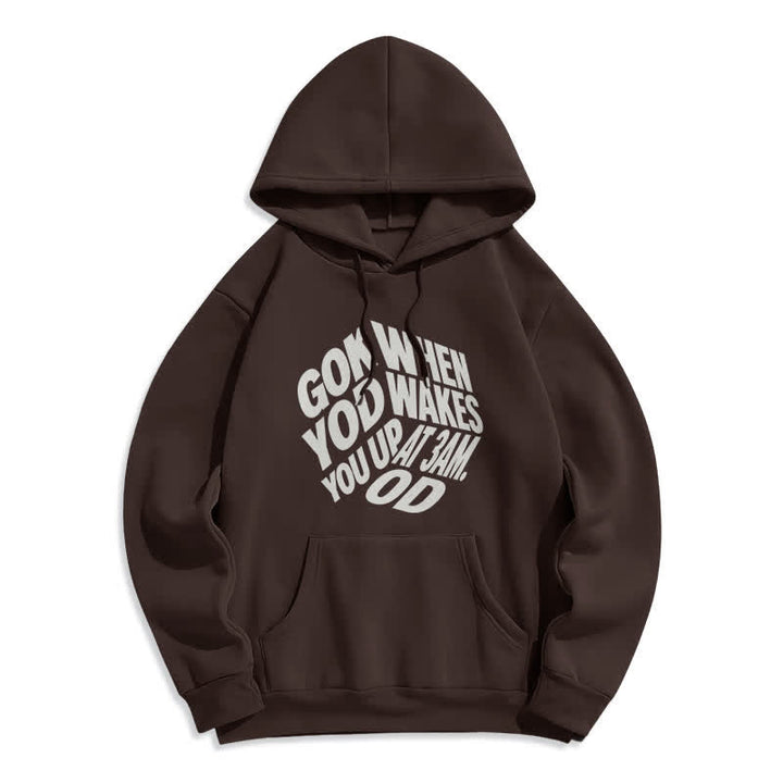 Christianartworkshop Felpa con cappuccio foderata in pile con graffiti "Child Of God" - Marrone - 2XL - image 0