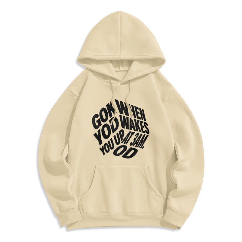 Christianartworkshop Felpa con cappuccio foderata in pile con graffiti "Child Of God" - Beige - 2XL - image 4