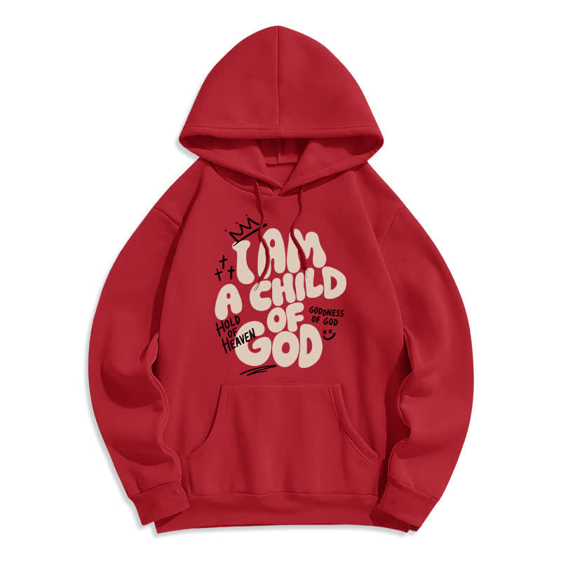 Christianartworkshop Felpa con cappuccio oversize foderata in pile con graffiti "Child Of God" - Rosso - 2XL - image 7