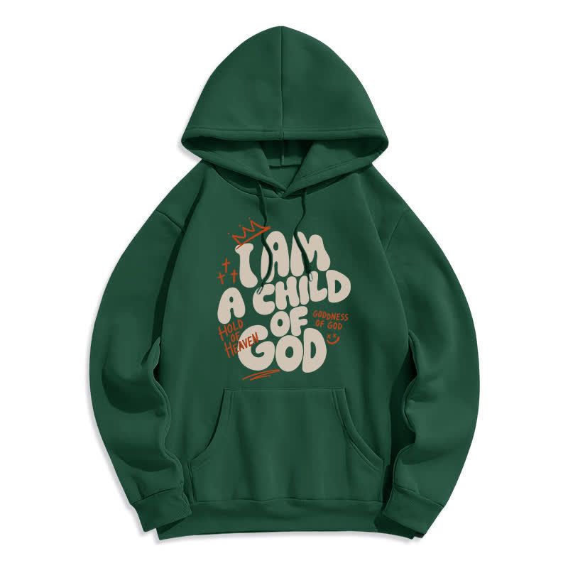 Christianartworkshop Felpa con cappuccio oversize foderata in pile con graffiti "Child Of God" - Verde - 2XL - image 0