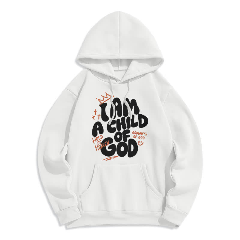 Christianartworkshop Felpa con cappuccio oversize foderata in pile con graffiti "Child Of God" - Bianco - 2XL - image 1