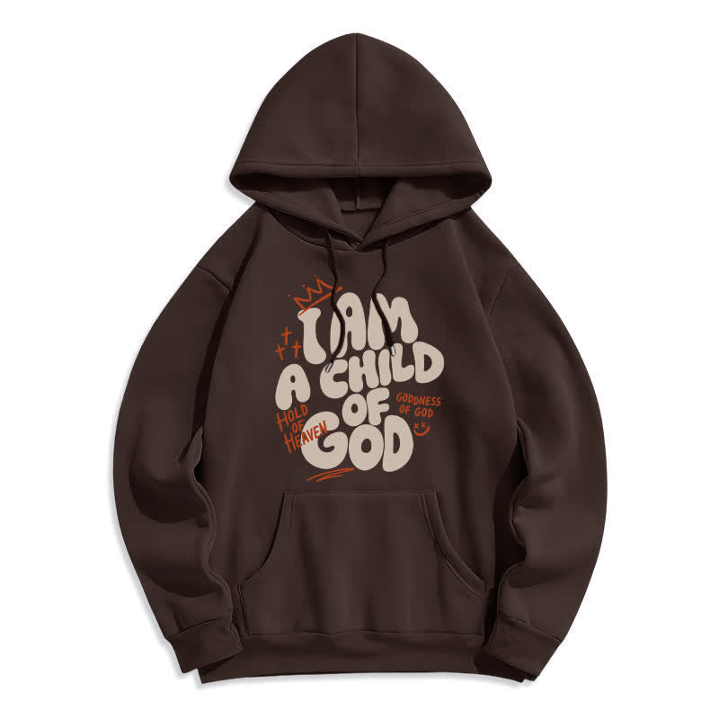 Christianartworkshop Felpa con cappuccio oversize foderata in pile con graffiti "Child Of God" - Marrone - 2XL - image 2
