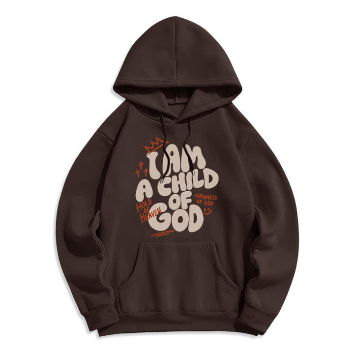 Christianartworkshop Felpa con cappuccio oversize foderata in pile con graffiti "Child Of God" - Marrone - 2XL - image 2