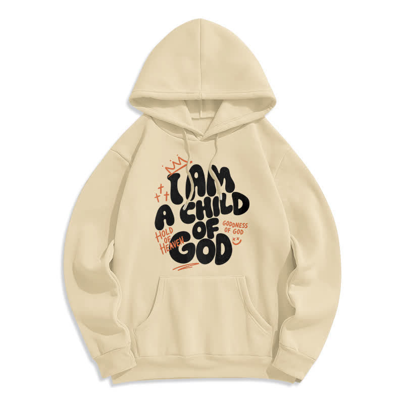 Christianartworkshop Felpa con cappuccio oversize foderata in pile con graffiti "Child Of God" - Beige - 2XL - image 3