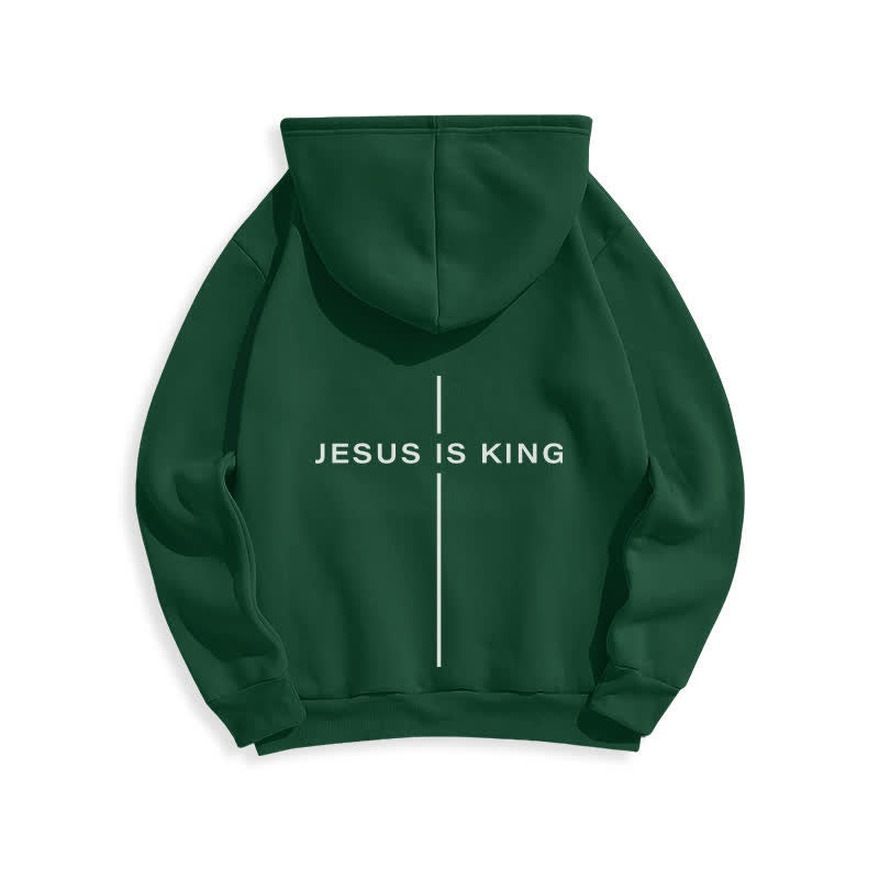 Christianartworkshop Felpa con cappuccio foderata in pile stile streetwear Jesus Is King - image 13