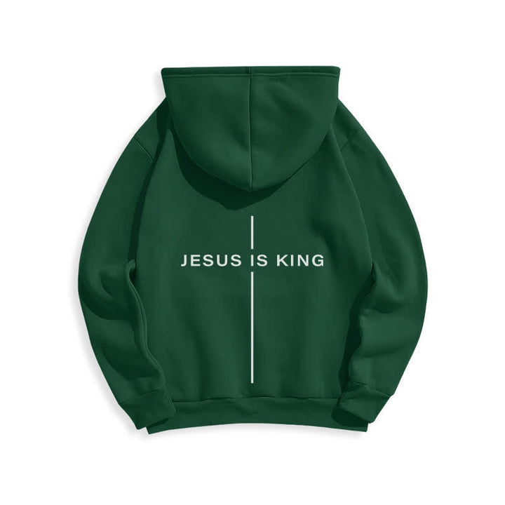Christianartworkshop Felpa con cappuccio foderata in pile stile streetwear Jesus Is King - image 13