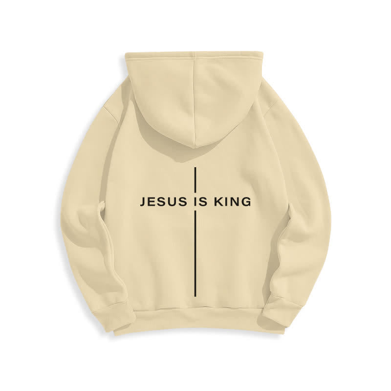 Christianartworkshop Felpa con cappuccio foderata in pile stile streetwear Jesus Is King - image 7