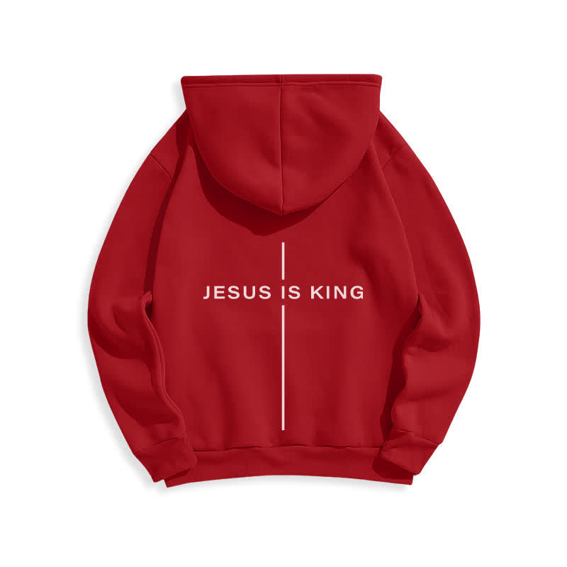 Christianartworkshop Felpa con cappuccio foderata in pile stile streetwear Jesus Is King - image 22