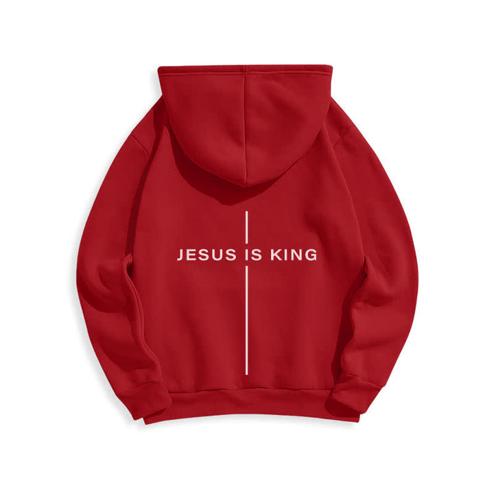 Christianartworkshop Felpa con cappuccio foderata in pile stile streetwear Jesus Is King - image 22