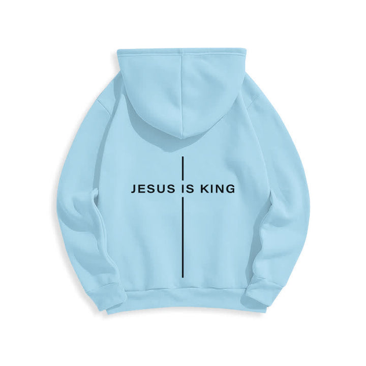 Christianartworkshop Felpa con cappuccio foderata in pile stile streetwear Jesus Is King - image 16