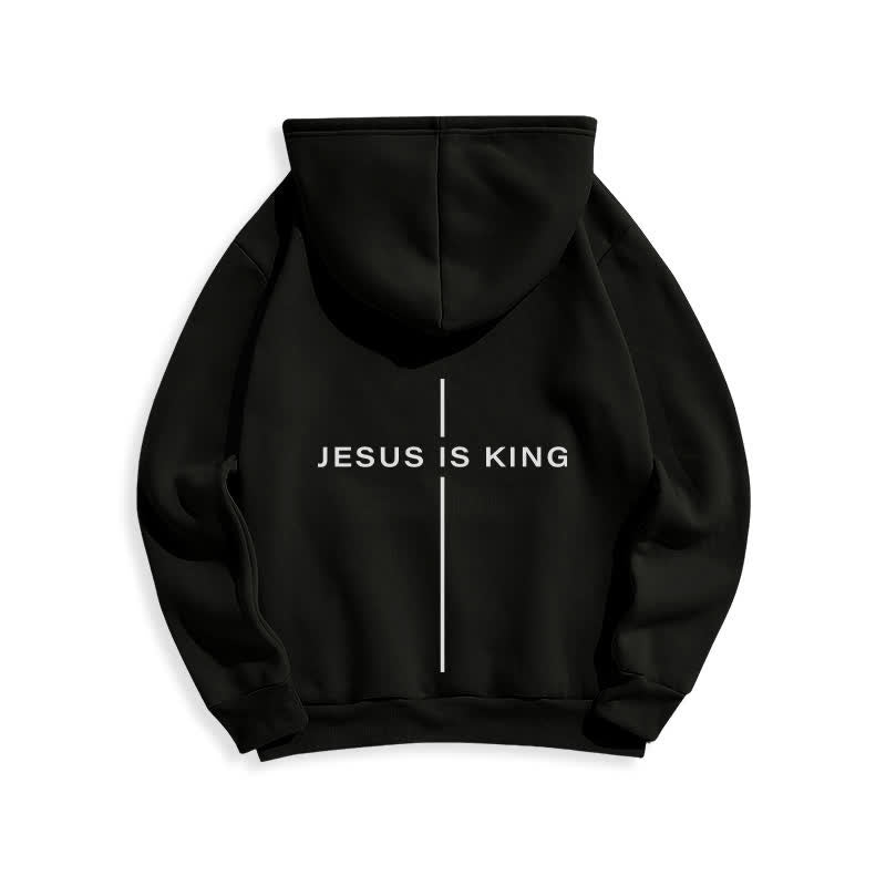 Christianartworkshop Felpa con cappuccio foderata in pile stile streetwear Jesus Is King - image 10