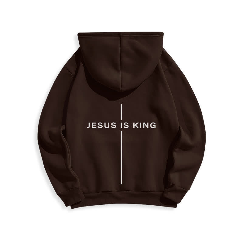 Christianartworkshop Felpa con cappuccio foderata in pile stile streetwear Jesus Is King - image 19