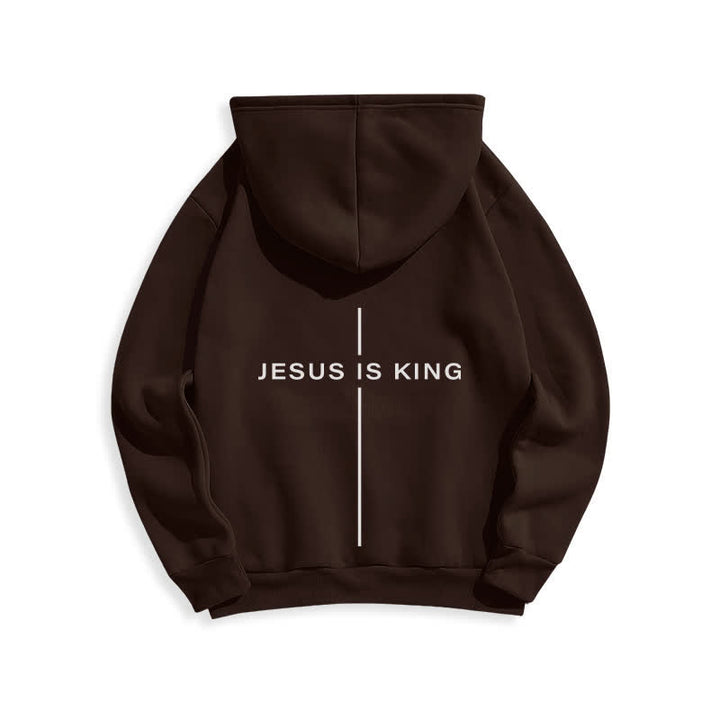 Christianartworkshop Felpa con cappuccio foderata in pile stile streetwear Jesus Is King - image 19