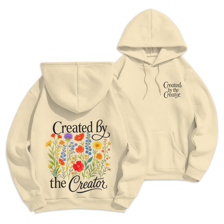 Christianartworkshop Felpa con cappuccio con stampa floreale sul retro, creata dal creatore - Beige - 2XL - image 18