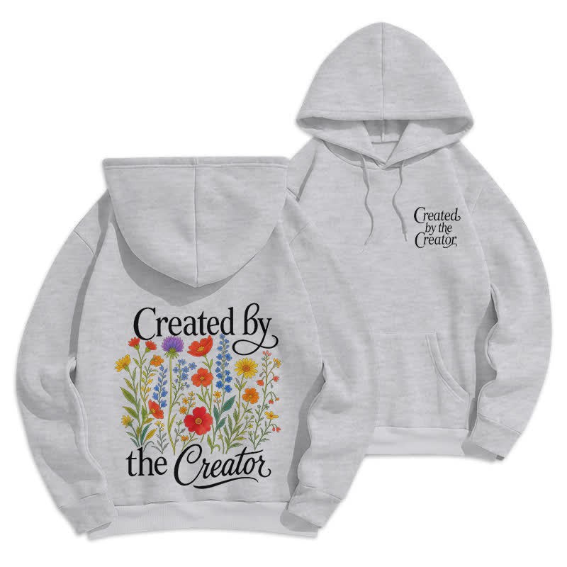 Christianartworkshop Felpa con cappuccio con stampa floreale sul retro, creata dal creatore - Grigio - 2XL - image 9