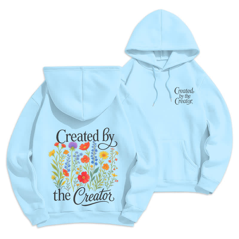 Christianartworkshop Felpa con cappuccio con stampa floreale sul retro, creata dal creatore - Blu - 2XL - image 3