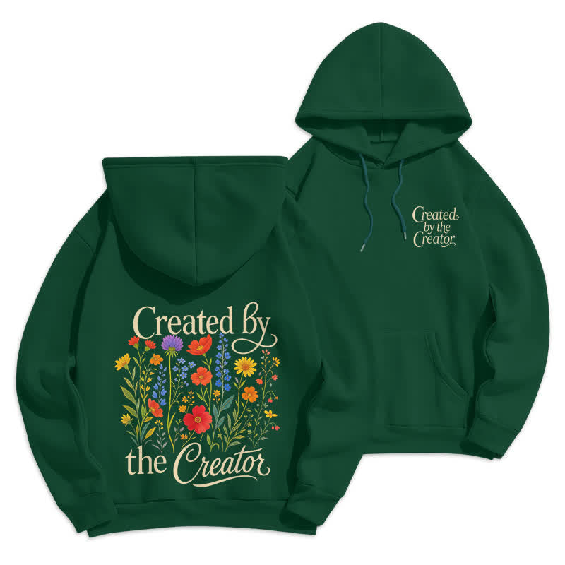Christianartworkshop Felpa con cappuccio con stampa floreale sul retro, creata dal creatore - Verde - 2XL - image 21
