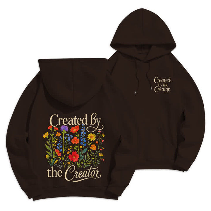 Christianartworkshop Felpa con cappuccio con stampa floreale sul retro, creata dal creatore - Marrone - 2XL - image 12